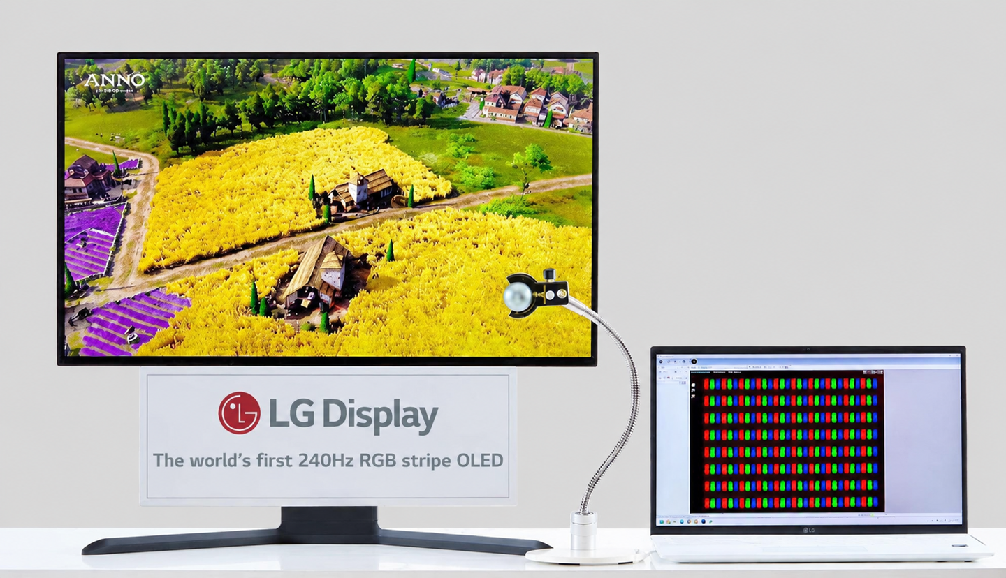LG Display 宣布世界首款 240Hz RGB 条纹子像素 OLED 面板进入量产