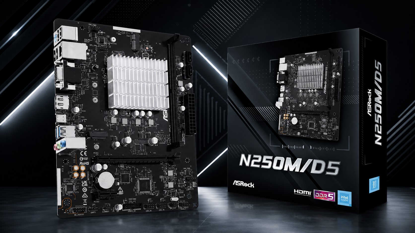 华擎推出 N250M/D5 主板：预装英特尔 N250 处理器，面向静音办公