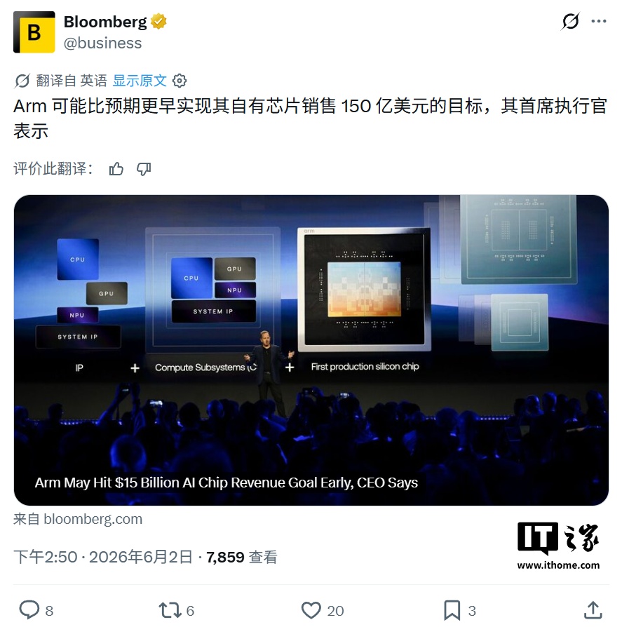 AI 需求远超预期，Arm 有望提前实现自研芯片 150 亿美元营收目标，背后原因曝光