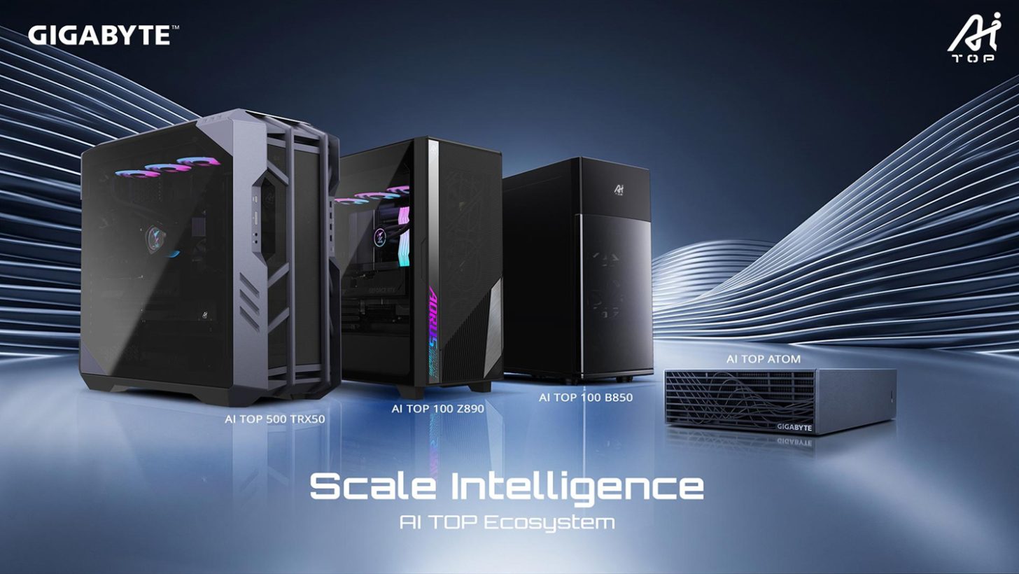 技嘉推出“AI TOP”桌面生态系统：含三款台式整机，至高可运行 405B 参数大语言模型