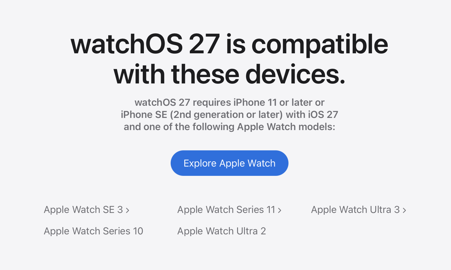 苹果 watchOS 27 淘汰 Apple Watch Series 6/7/8/9、SE 2、Ultra 初代手表网友怎么看
